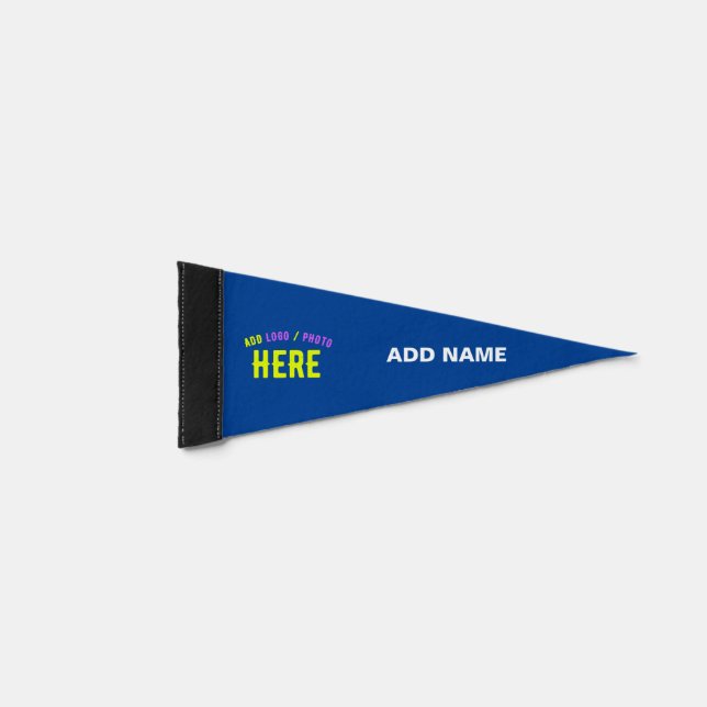 STYLISH MODERN CUSTOM COBALT BLUE VERIFIED BRANDED PENNANT FLAG (Front)