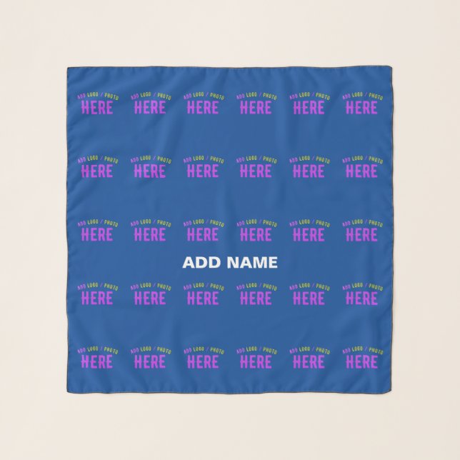 STYLISH MODERN CUSTOM COBALT BLUE VERIFIED BRANDED SCARF (Front)