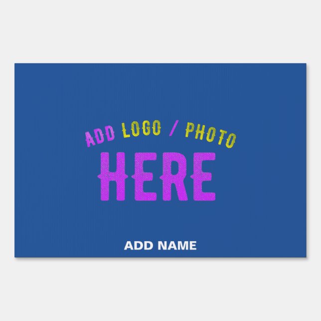 STYLISH MODERN CUSTOM COBALT BLUE VERIFIED BRANDED SIGN (Front)