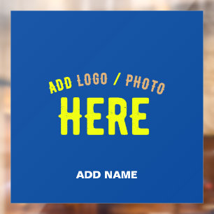 STYLISH MODERN CUSTOM COBALT BLUE VERIFIED BRANDED WINDOW CLING