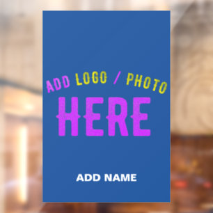 STYLISH MODERN CUSTOM COBALT BLUE VERIFIED BRANDED WINDOW CLING