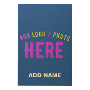 STYLISH MODERN CUSTOM COBALT BLUE VERIFIED BRANDED WOOD WALL ART
