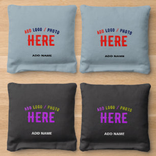 STYLISH MODERN CUSTOM CUTE BABY BLUE BLACK BRANDED CORNHOLE BAGS