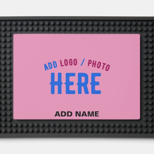 STYLISH MODERN CUSTOM CUTE HOT PINK VERIFIED BRAND BAR MAT  (Front (Close Up))