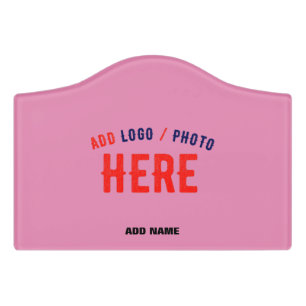 STYLISH MODERN CUSTOM CUTE HOT PINK VERIFIED BRAND DOOR SIGN