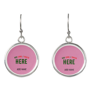 STYLISH MODERN CUSTOM CUTE HOT PINK VERIFIED BRAND EARRINGS