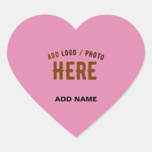 STYLISH MODERN CUSTOM CUTE HOT PINK VERIFIED BRAND HEART STICKER