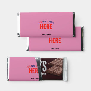 STYLISH MODERN CUSTOM CUTE HOT PINK VERIFIED BRAND HERSHEY BAR FAVORS