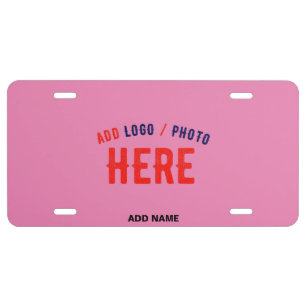 STYLISH MODERN CUSTOM CUTE HOT PINK VERIFIED BRAND LICENSE PLATE
