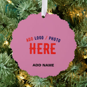 STYLISH MODERN CUSTOM CUTE HOT PINK VERIFIED BRAND ORNAMENT CARD