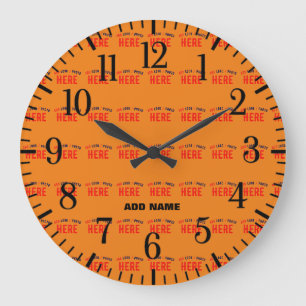 STYLISH MODERN CUSTOM DARK ORANGE VERIFIED BRANDED LARGE CLOCK