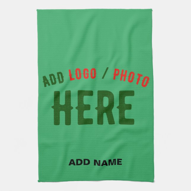 STYLISH MODERN CUSTOM EMERALD GREEN VERIFIED BRAND KITCHEN TOWEL (Vertical)