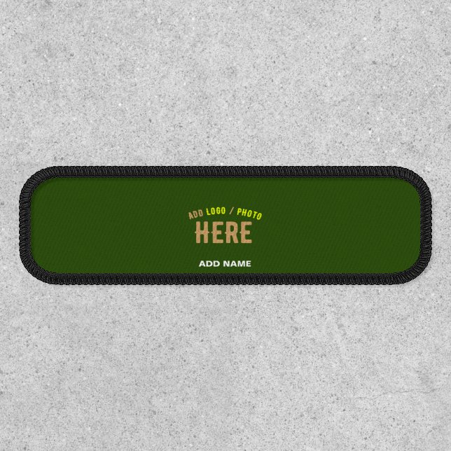 STYLISH MODERN CUSTOM FOREST GREEN BLACK BRANDED PATCH (Front)