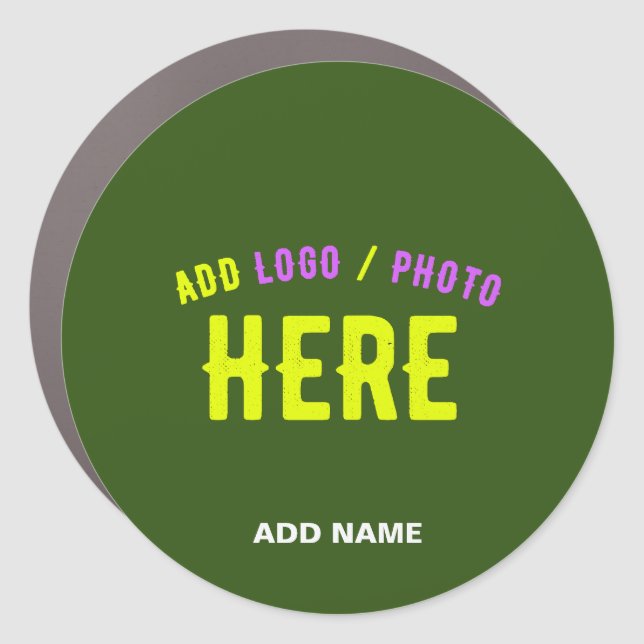 STYLISH MODERN CUSTOM FOREST GREEN VERIFIED BRAND CAR MAGNET (Front)