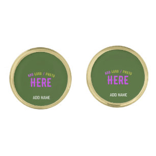 STYLISH MODERN CUSTOM FOREST GREEN VERIFIED BRAND CUFFLINKS