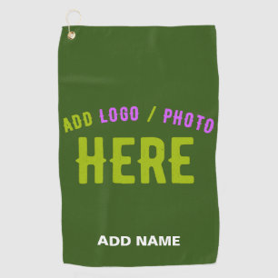 STYLISH MODERN CUSTOM FOREST GREEN VERIFIED BRAND GOLF TOWEL
