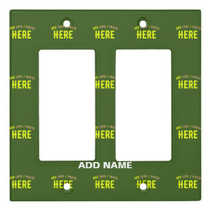 STYLISH MODERN CUSTOM FOREST GREEN VERIFIED BRAND LIGHT SWITCH COVER