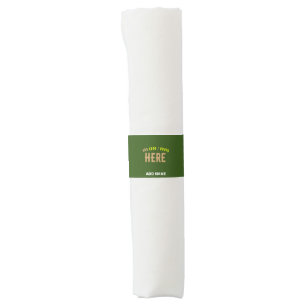 STYLISH MODERN CUSTOM FOREST GREEN VERIFIED BRAND NAPKIN BANDS