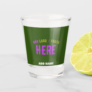 STYLISH MODERN CUSTOM FOREST GREEN VERIFIED BRAND SHOT GLASS