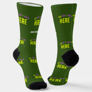 STYLISH MODERN CUSTOM FOREST GREEN VERIFIED BRAND SOCKS