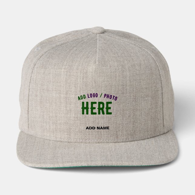 STYLISH MODERN CUSTOM HEATHER GREY VERIFIED BRAND SNAP BACK HAT (Front)