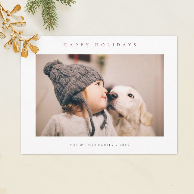 Stylish Modern Custom Holiday Photo Postcard (Creator Uploaded)