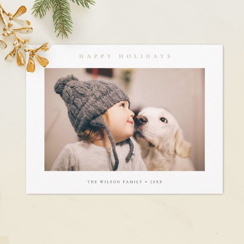 Stylish Modern Custom Holiday Photo Postcard