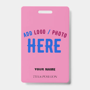 STYLISH MODERN CUSTOM HOT PINK BRANDED METAL CLIP BADGE