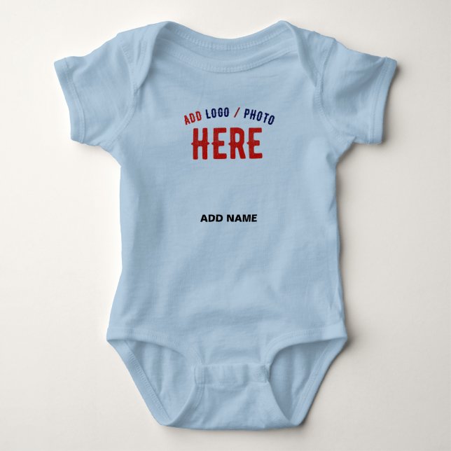 STYLISH MODERN CUSTOM LIGHT BLUE VERIFIED BRANDED BABY BODYSUIT (Front)