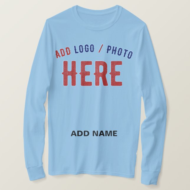 STYLISH MODERN CUSTOM LIGHT BLUE VERIFIED BRANDED T-Shirt (Design Front)