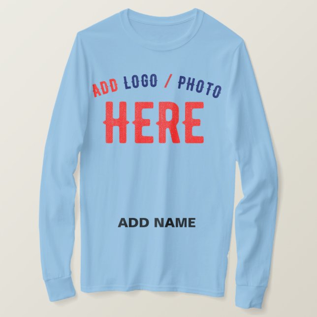 STYLISH MODERN CUSTOM LIGHT BLUE VERIFIED BRANDED T-Shirt (Design Front)