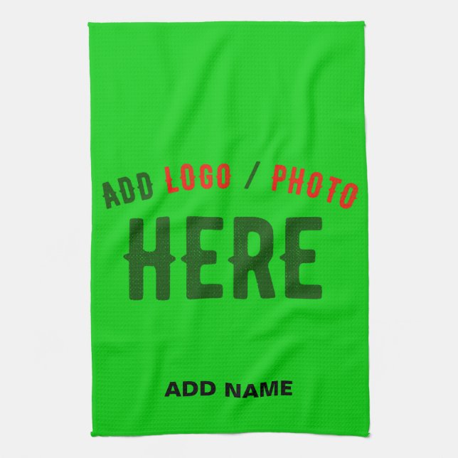 STYLISH MODERN CUSTOM LIME GREEN VERIFIED BRANDED KITCHEN TOWEL (Vertical)