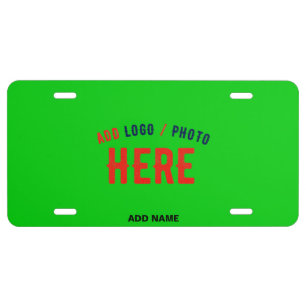 STYLISH MODERN CUSTOM LIME GREEN VERIFIED BRANDED LICENSE PLATE
