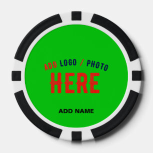 STYLISH MODERN CUSTOM LIME GREEN VERIFIED BRANDED POKER CHIPS