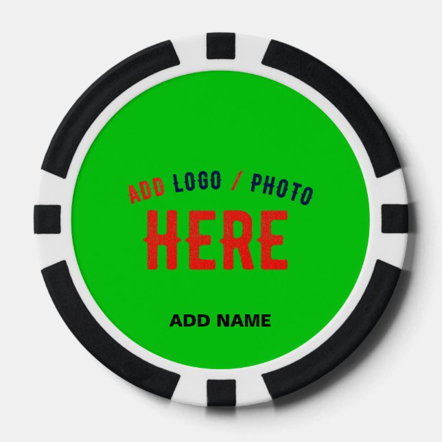 STYLISH MODERN CUSTOM LIME GREEN VERIFIED BRANDED POKER CHIPS (Front)