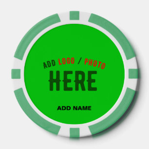 STYLISH MODERN CUSTOM LIME GREEN VERIFIED BRANDED POKER CHIPS