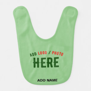 STYLISH MODERN CUSTOM MINT GREEN VERIFIED BRANDED BABY BIB