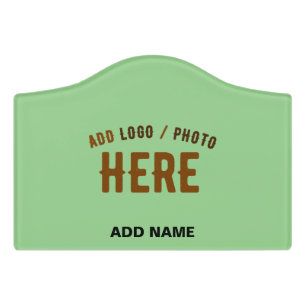 STYLISH MODERN CUSTOM MINT GREEN VERIFIED BRANDED DOOR SIGN