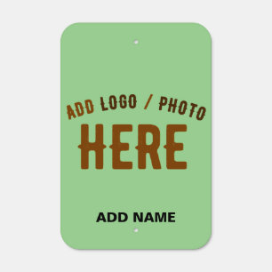 STYLISH MODERN CUSTOM MINT GREEN VERIFIED BRANDED METAL SIGN