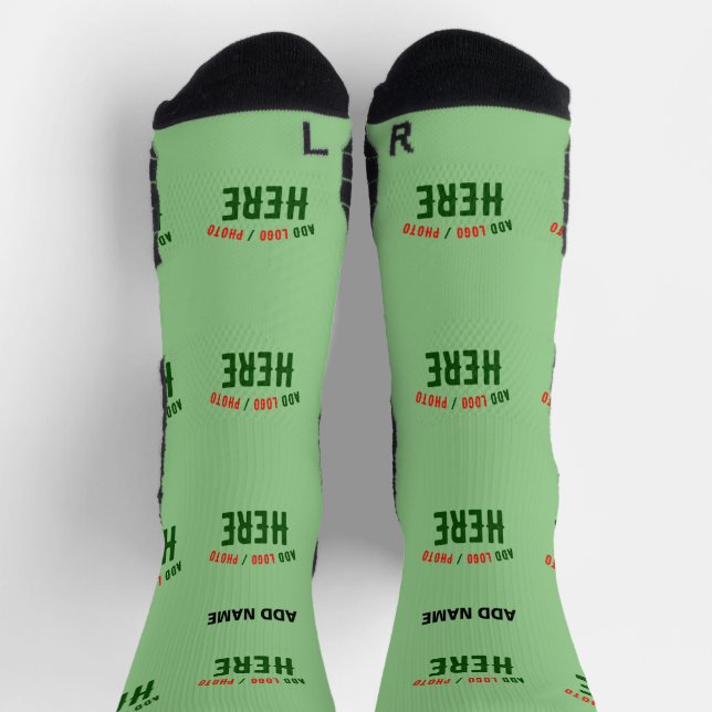 STYLISH MODERN CUSTOM MINT GREEN VERIFIED BRANDED SOCKS (Top)