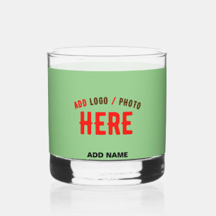 STYLISH MODERN CUSTOM MINT GREEN VERIFIED BRANDED WHISKEY GLASS