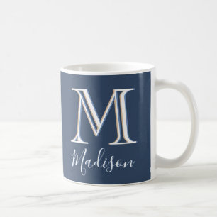 Stylish Modern Custom Name 3D Monogram Coffee Mug