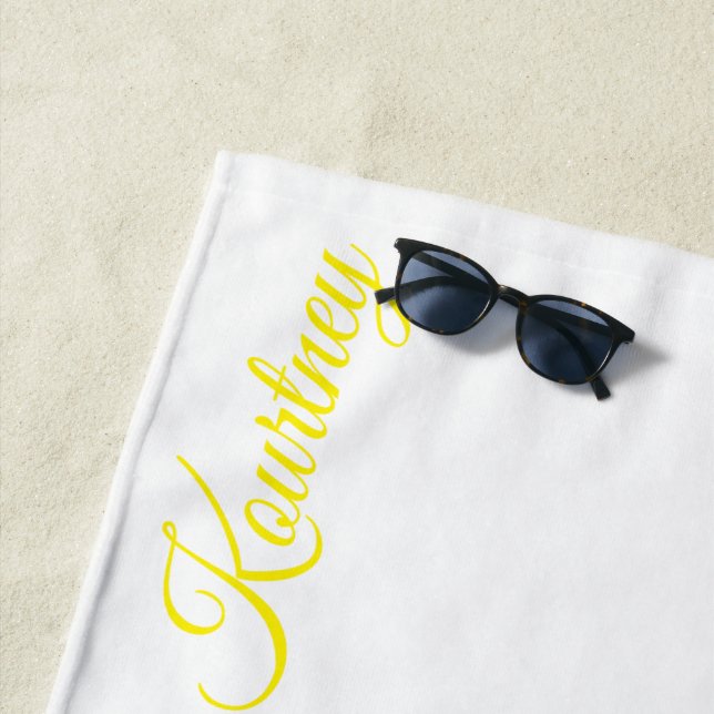 STYLISH MODERN CUSTOM NAME BRIDE BACHELOR PARTY  BEACH TOWEL (In Situ)