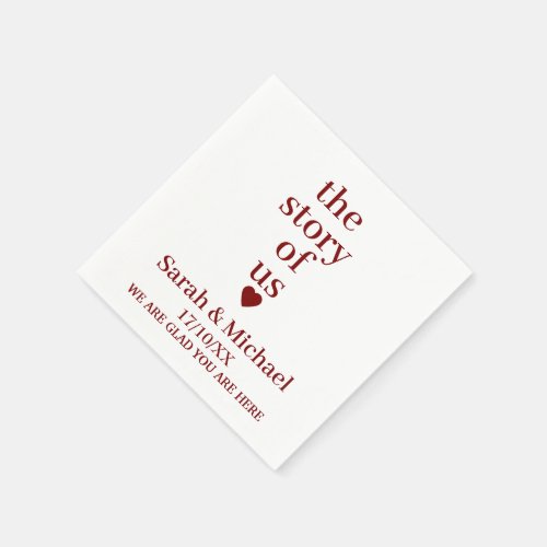 STYLISH MODERN CUSTOM NAME CLASSIC WHITE WEDDING NAPKINS