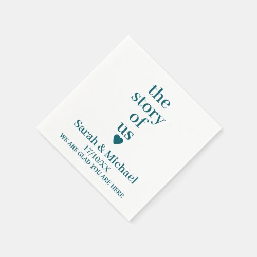 STYLISH MODERN CUSTOM NAME CLASSIC WHITE WEDDING NAPKINS
