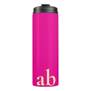 STYLISH MODERN CUSTOM NAME HOT PINK GYM TRAVEL THERMAL TUMBLER