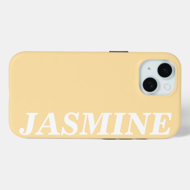 STYLISH MODERN CUSTOM NAME SOLID BEIGE COLOUR Case-Mate iPhone CASE (Back (Horizontal))