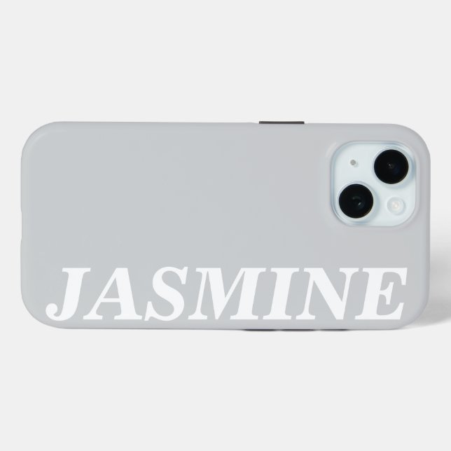 STYLISH MODERN CUSTOM NAME SOLID LIGHT GREY COLOUR Case-Mate iPhone CASE (Back (Horizontal))