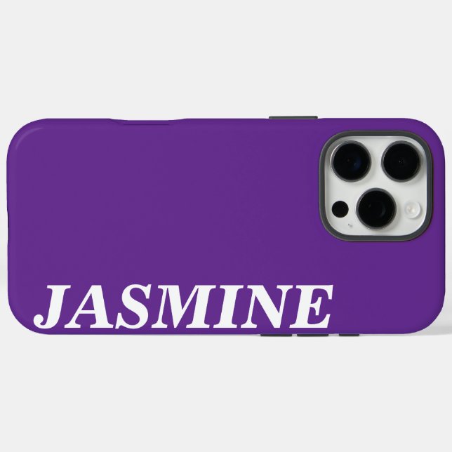 STYLISH MODERN CUSTOM NAME SOLID PURPLE COLOUR Case-Mate iPhone CASE (Back (Horizontal))