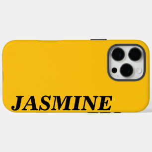 STYLISH MODERN CUSTOM NAME SOLID YELLOW COLOUR  iPhone 16 PRO MAX CASE